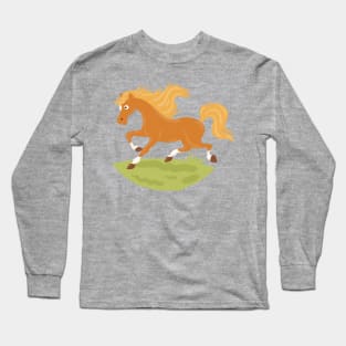 Horse hand Drawn Cartoon Long Sleeve T-Shirt